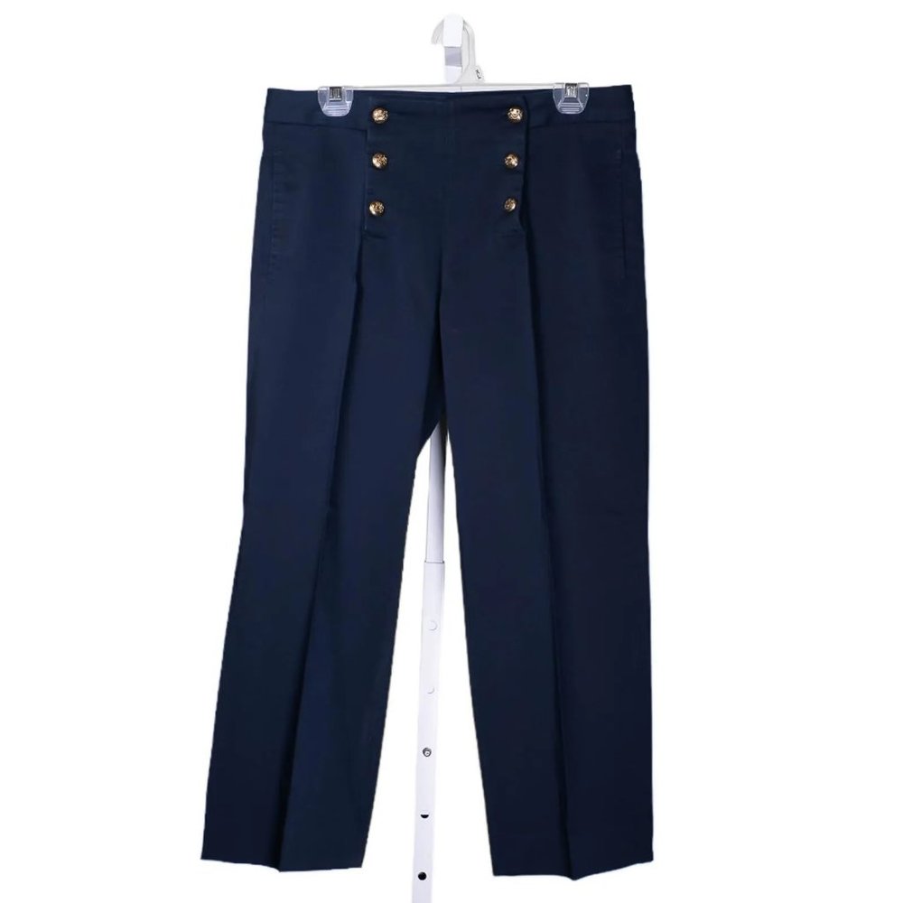 Banana Republic Women's Dress Pants Navy Blue Double Breasted Stretch Trousers 4
